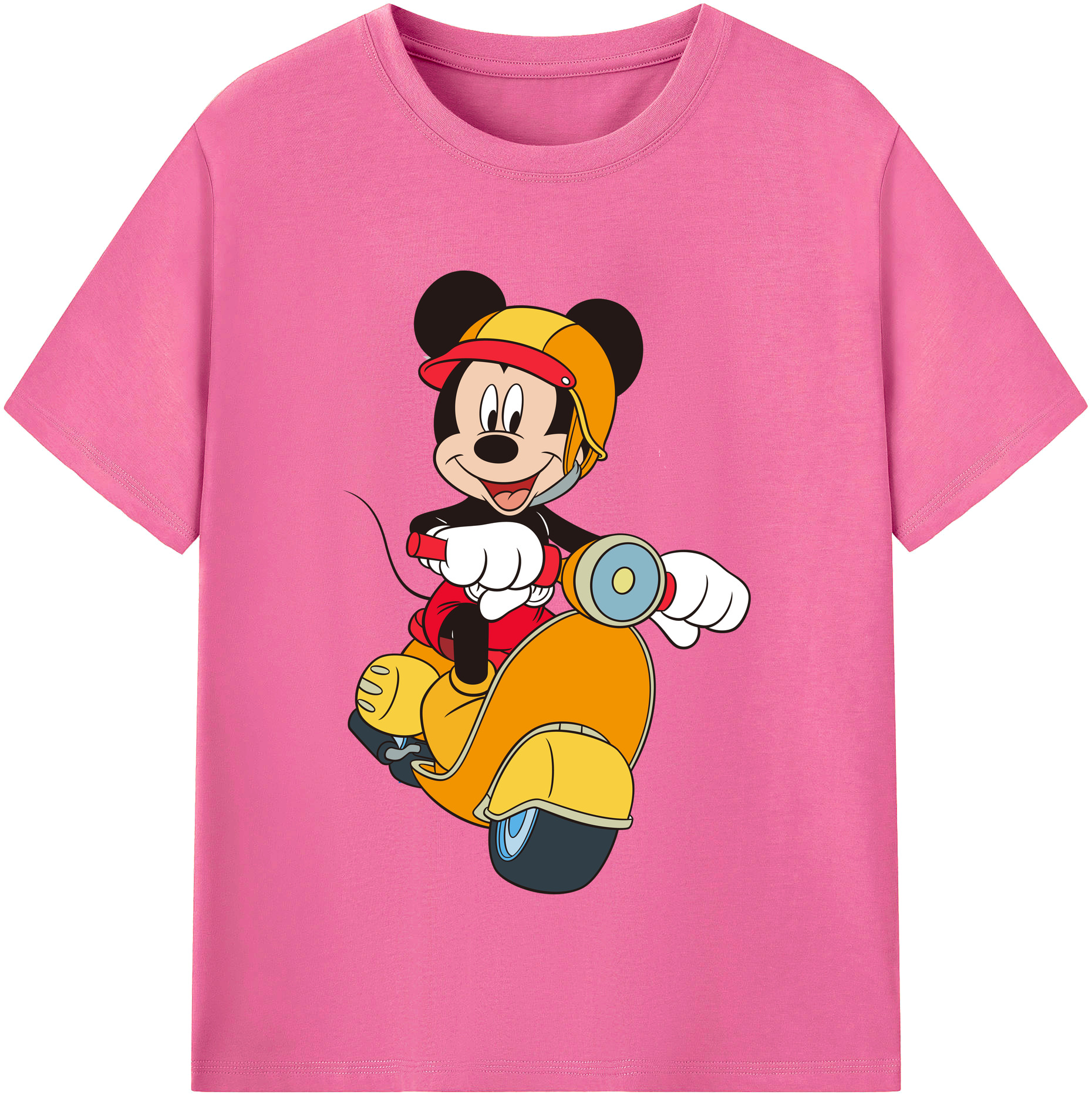 （画像用） ミッキーマウス Mickey Mouse レディースカジュアルプリントTシャツ（綿100％）